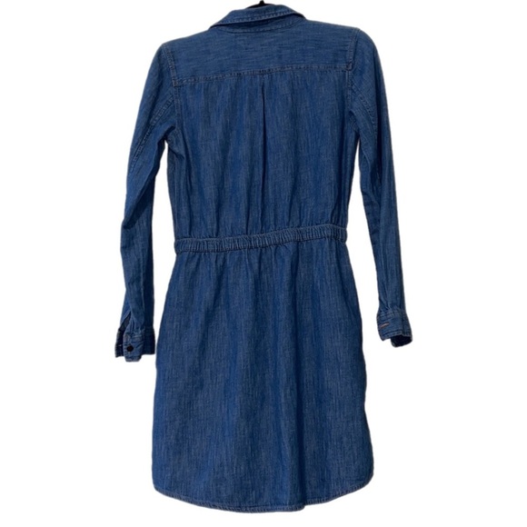 TOMMY HILFIGER small denim dress long sleeve pockets button down belted - Picture 2 of 13